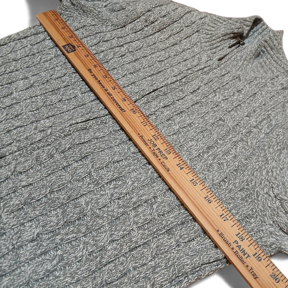 L.L. Bean Women's Size Medium Full Front Zipper 100% Cotton Gray Sweater - Picture 5 of 8